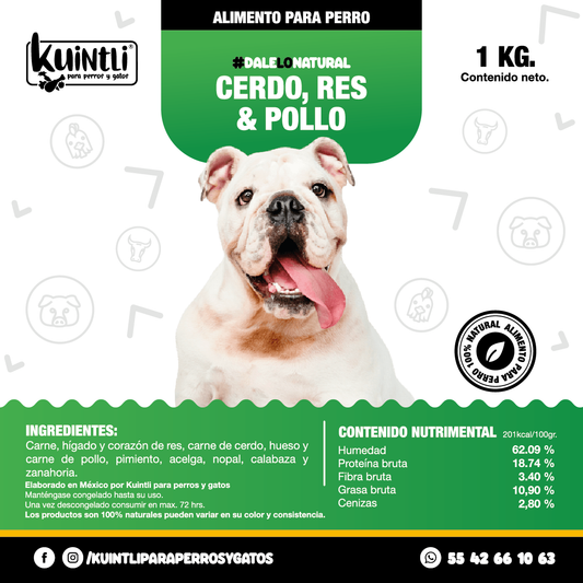 Cerdo, res & pollo / 1 kg.