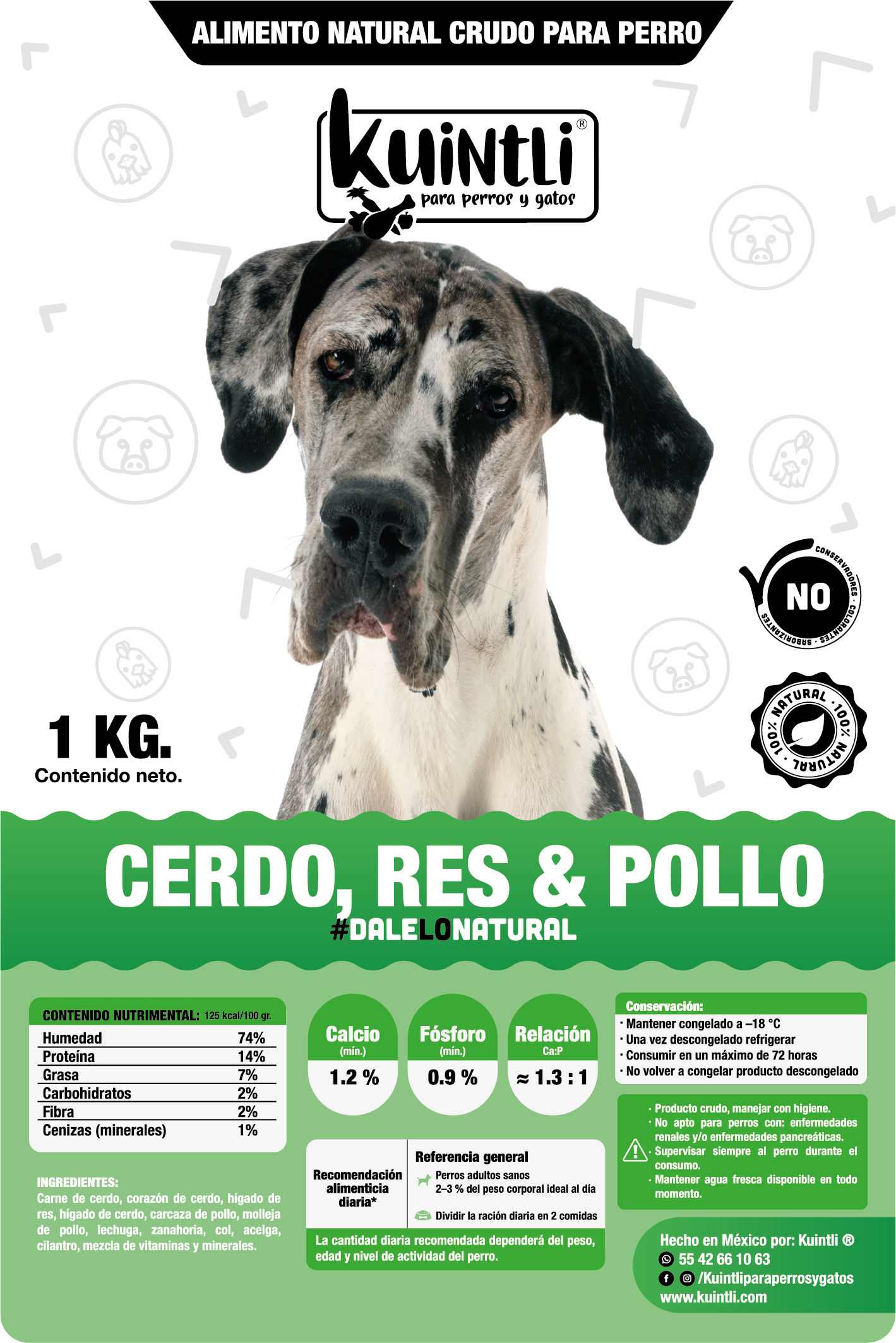 Cerdo, res & pollo / 1 kg.
