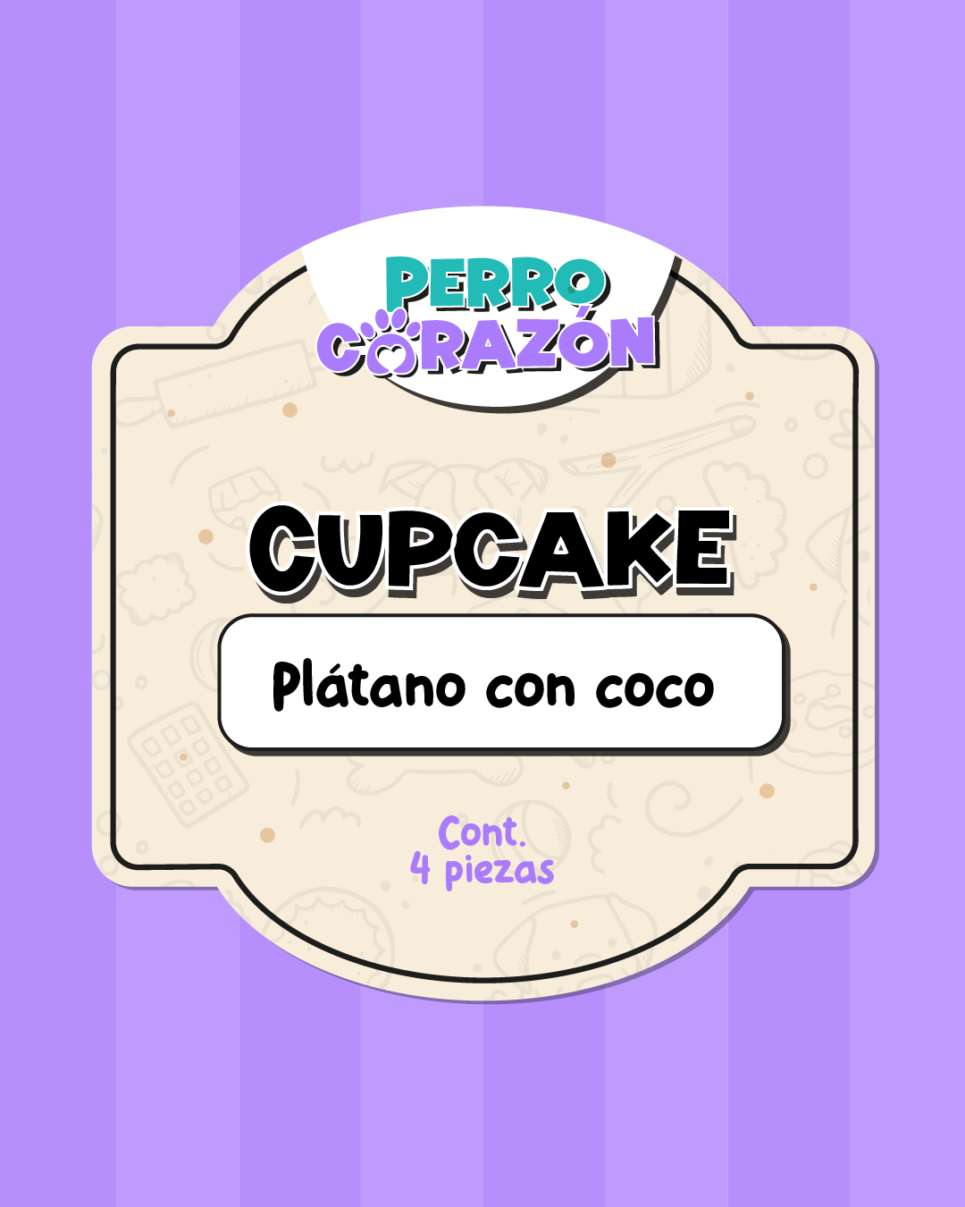 CUPCAKES PLATANO COCO / 4pzas