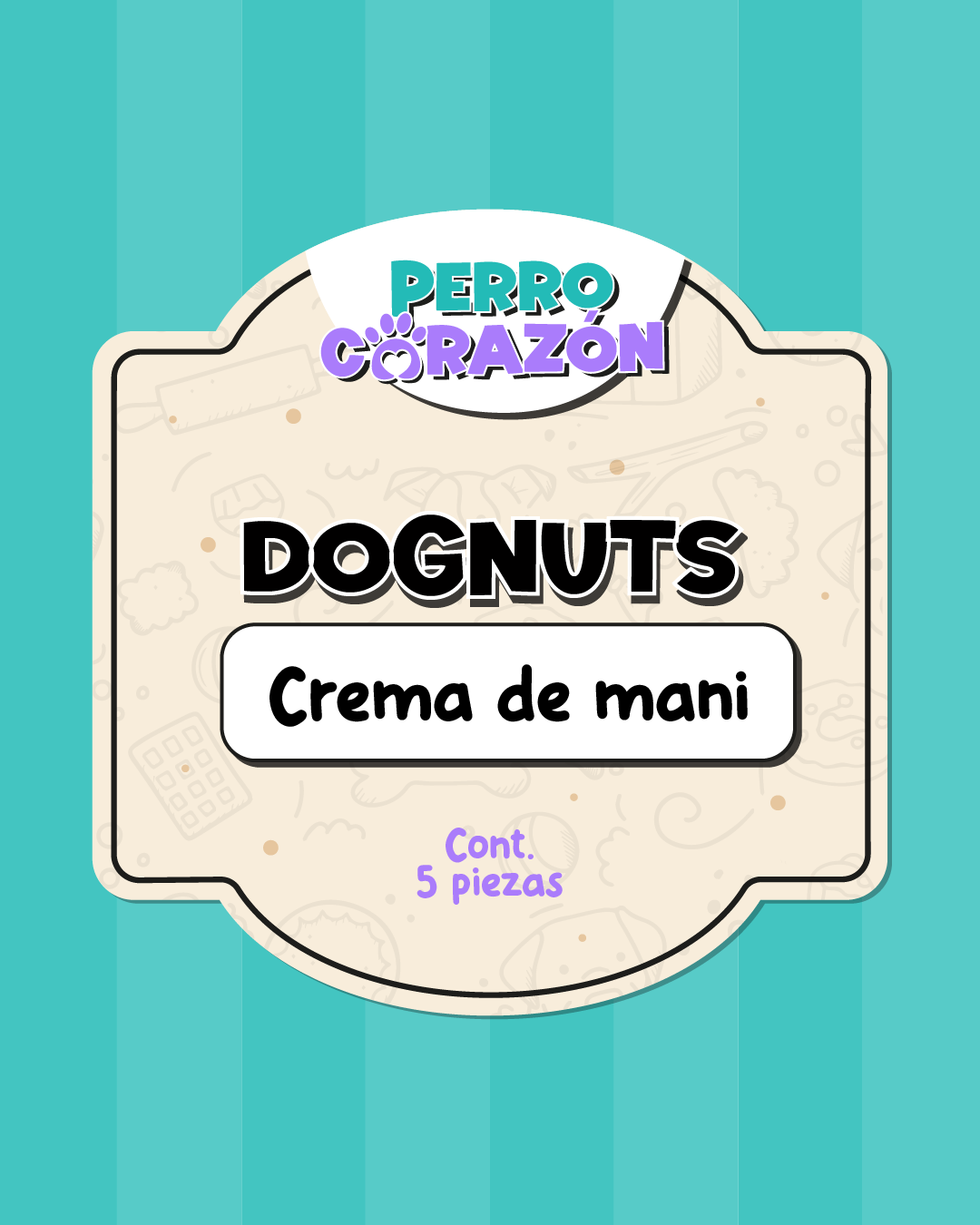 DOGNUTS CREMA DE MANI / 5pzas