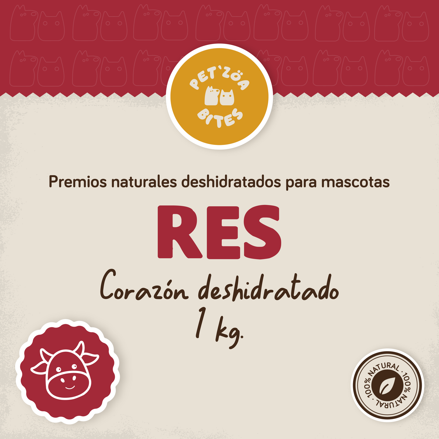DESHIDRATADO CORAZÓN DE RES 1KG - GRANEL