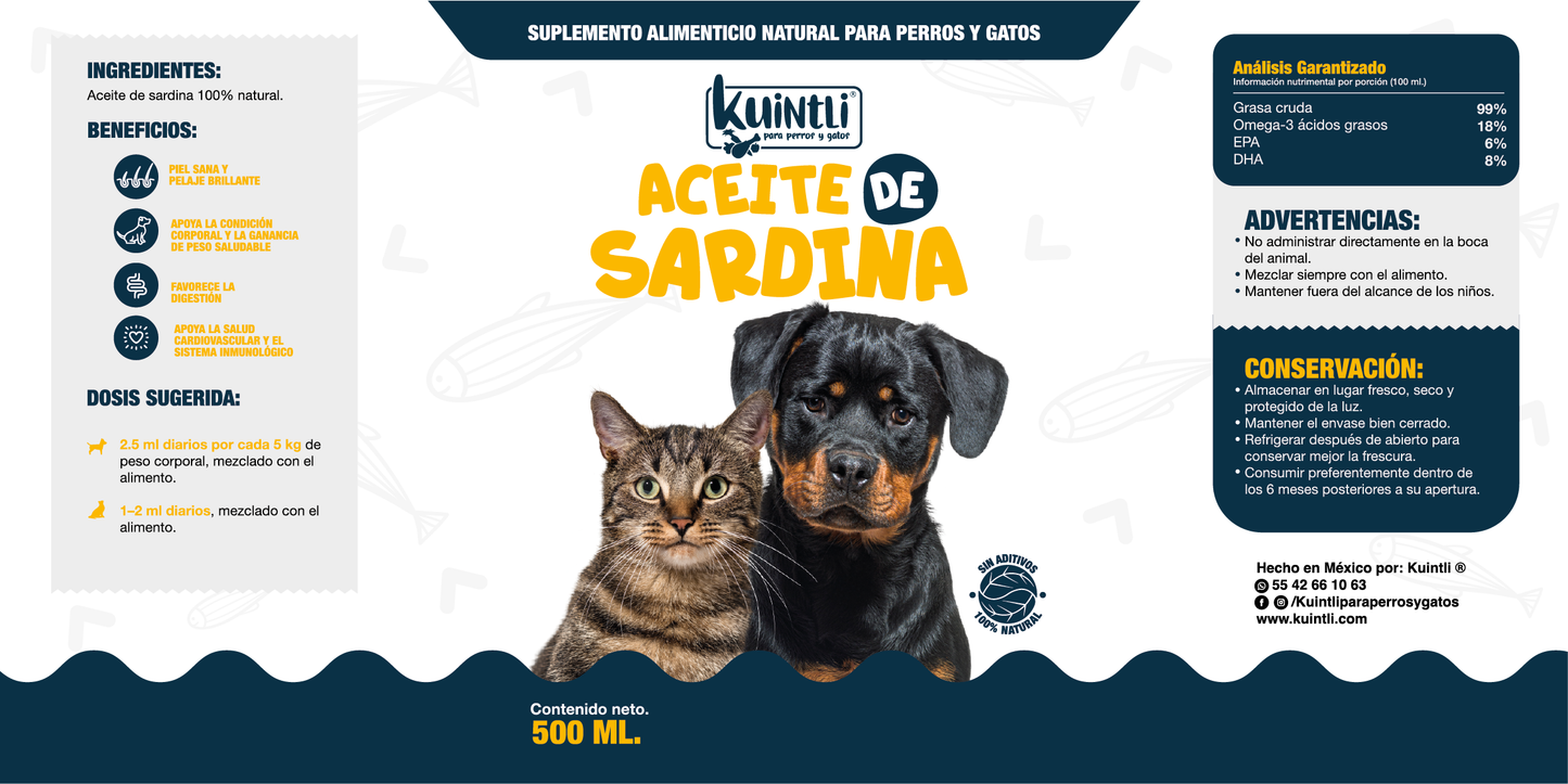 Aceite de sardina / 500 ml.