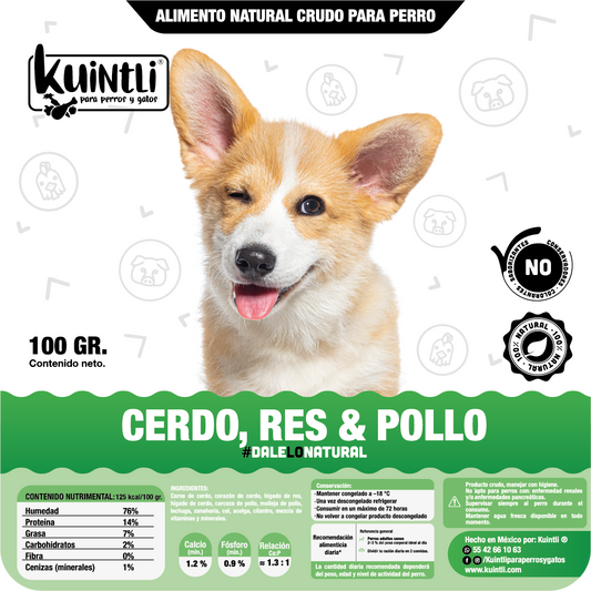 Pack 10/100gr - Cerdo, res & pollo
