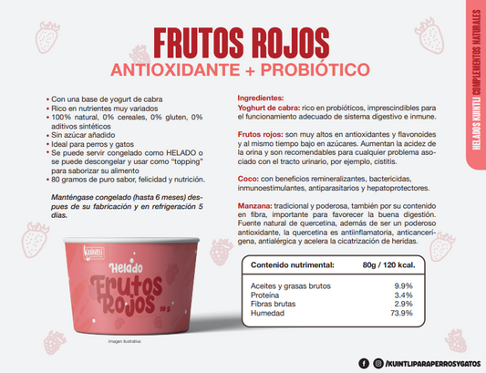 Helado frutos rojos / 80 ml.