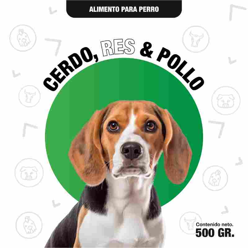 Cerdo, res & pollo / 500 gr.