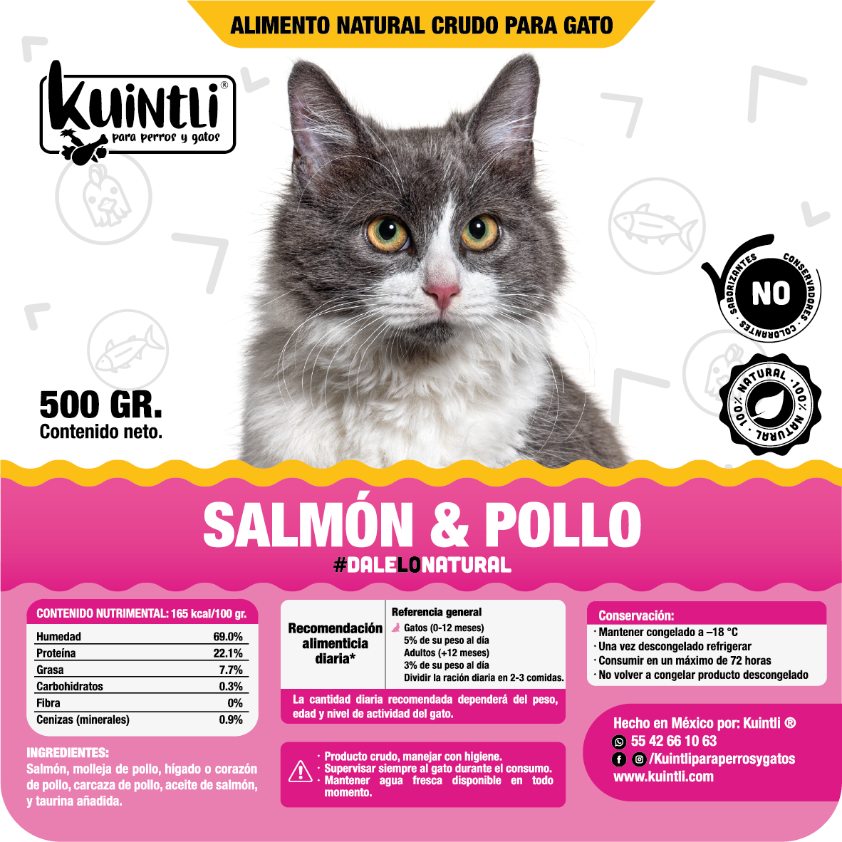 Salmon & pollo / 500 gr para gato.