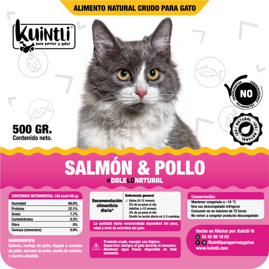 Salmon & pollo / 500 gr para gato.
