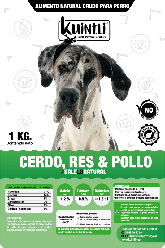 Cerdo, res & pollo / 1 kg.