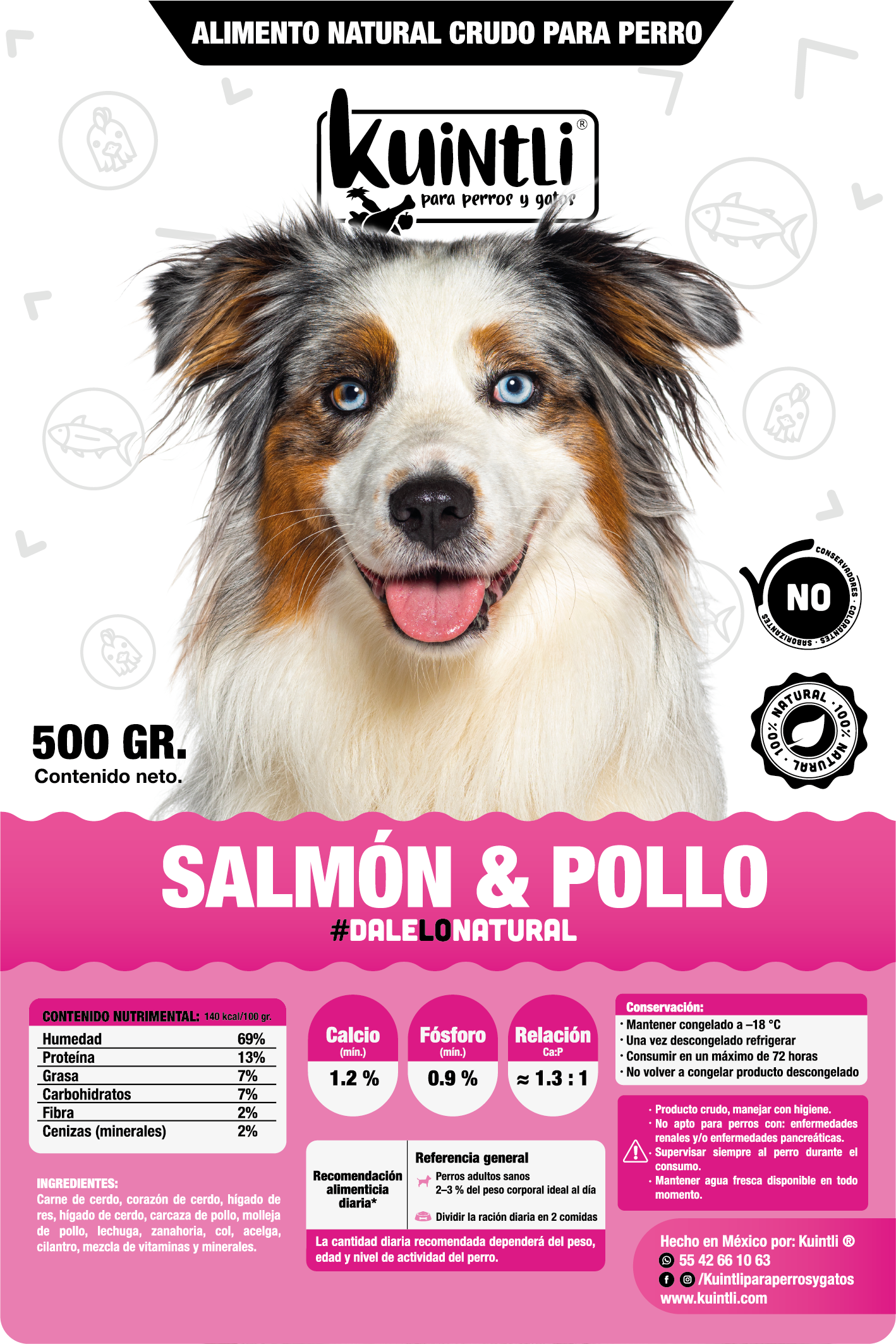 Salmon & pollo / 500 GR