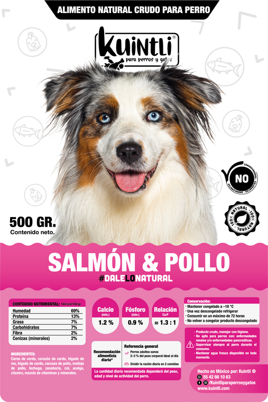 Salmon & pollo / 500 GR