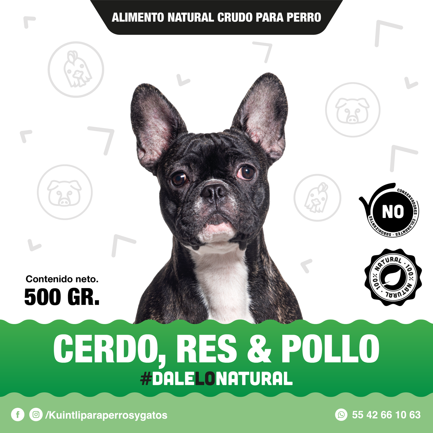 Cerdo, res & pollo / 500 gr.