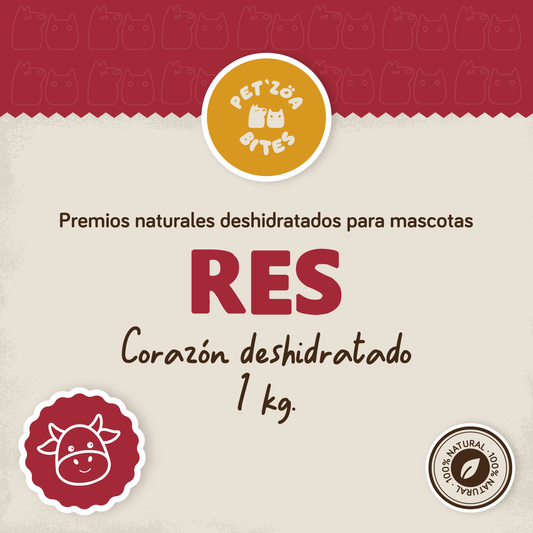 DESHIDRATADO CORAZÓN DE RES 1KG - GRANEL
