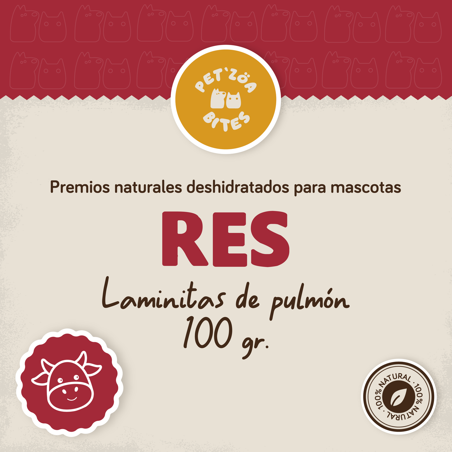Laminitas de pulmon de res - 100gr