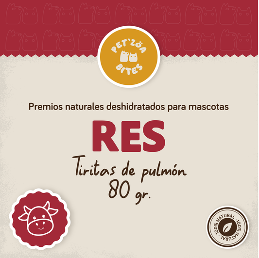 Tiritas pulmón de res - 80gr